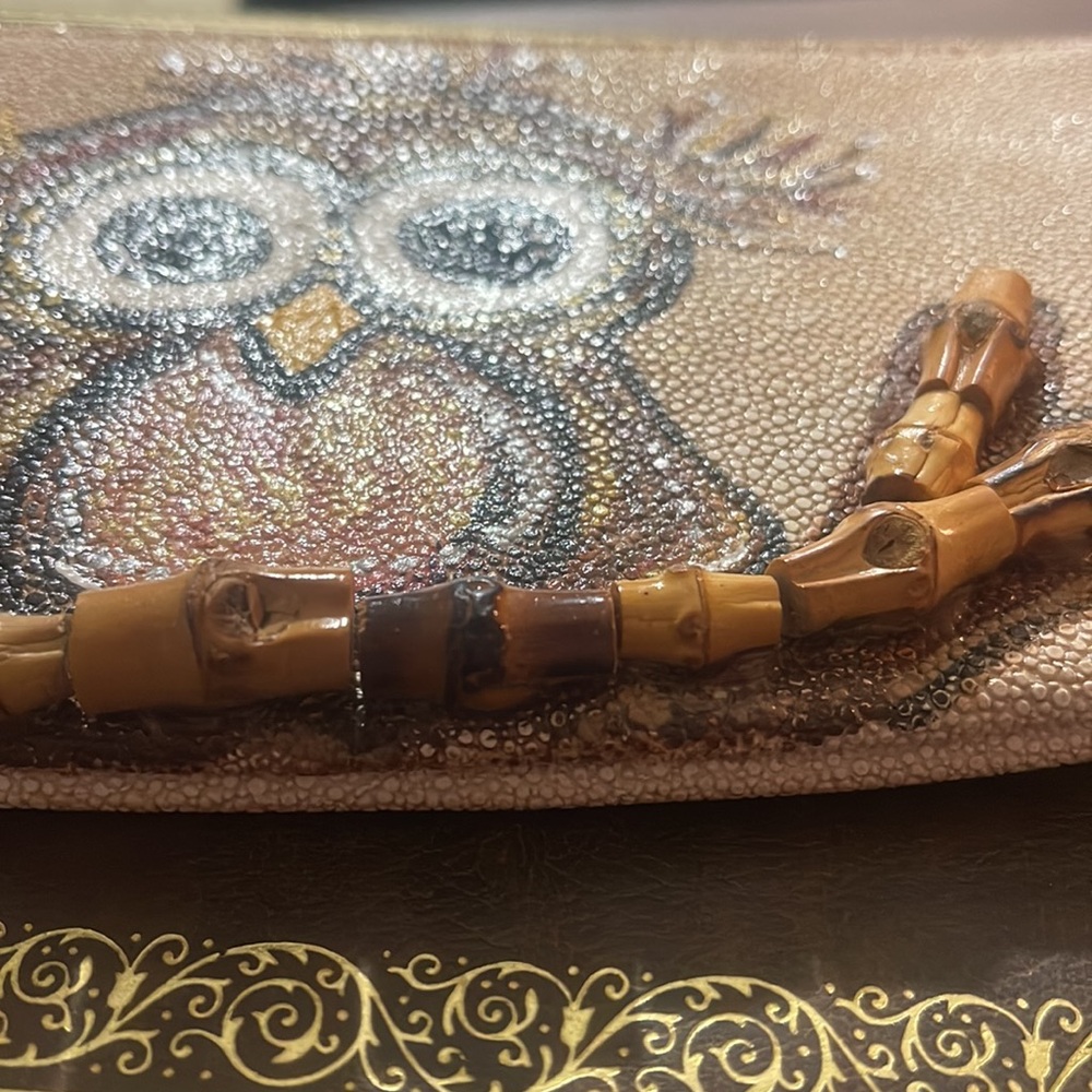 Hand Painted Artisan Unique Owl Detachable Custom Bracelet Wristlet - Picture 5 of 9